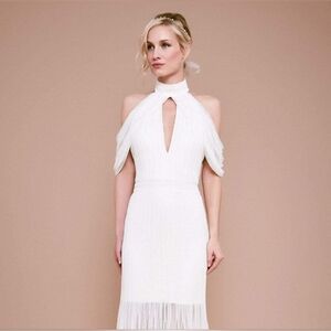 TADASHI SHOJI Alcott Cold-Shoulder Corded Lace Midi Dress MEDIUM Size